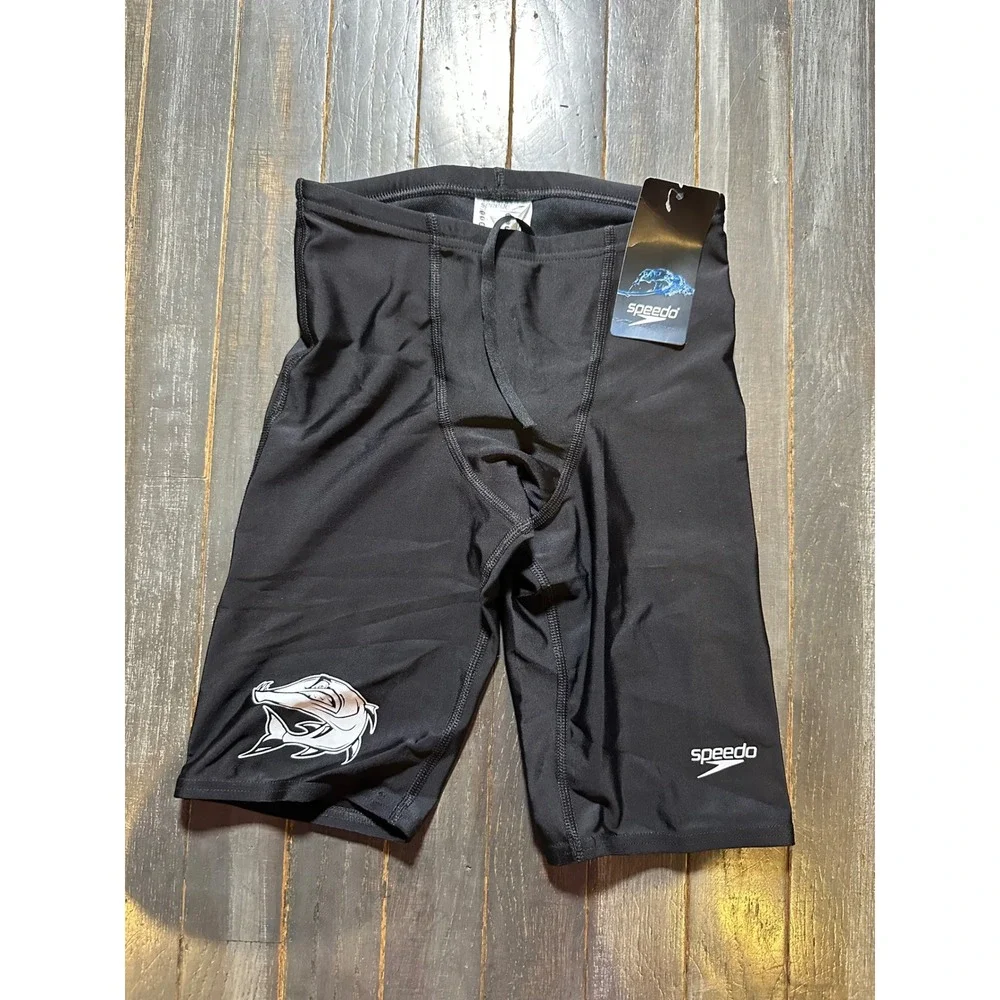 Speedo Mens Jammer Swimsuit Team Black Barracuda Graphic Size 26